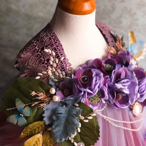 Lavender Purple Garden Flower Fairy Tutu Dress Costume, Fairy Photography Flower Girl Dress, Cosplay Renaissance Fairy Festival Costume