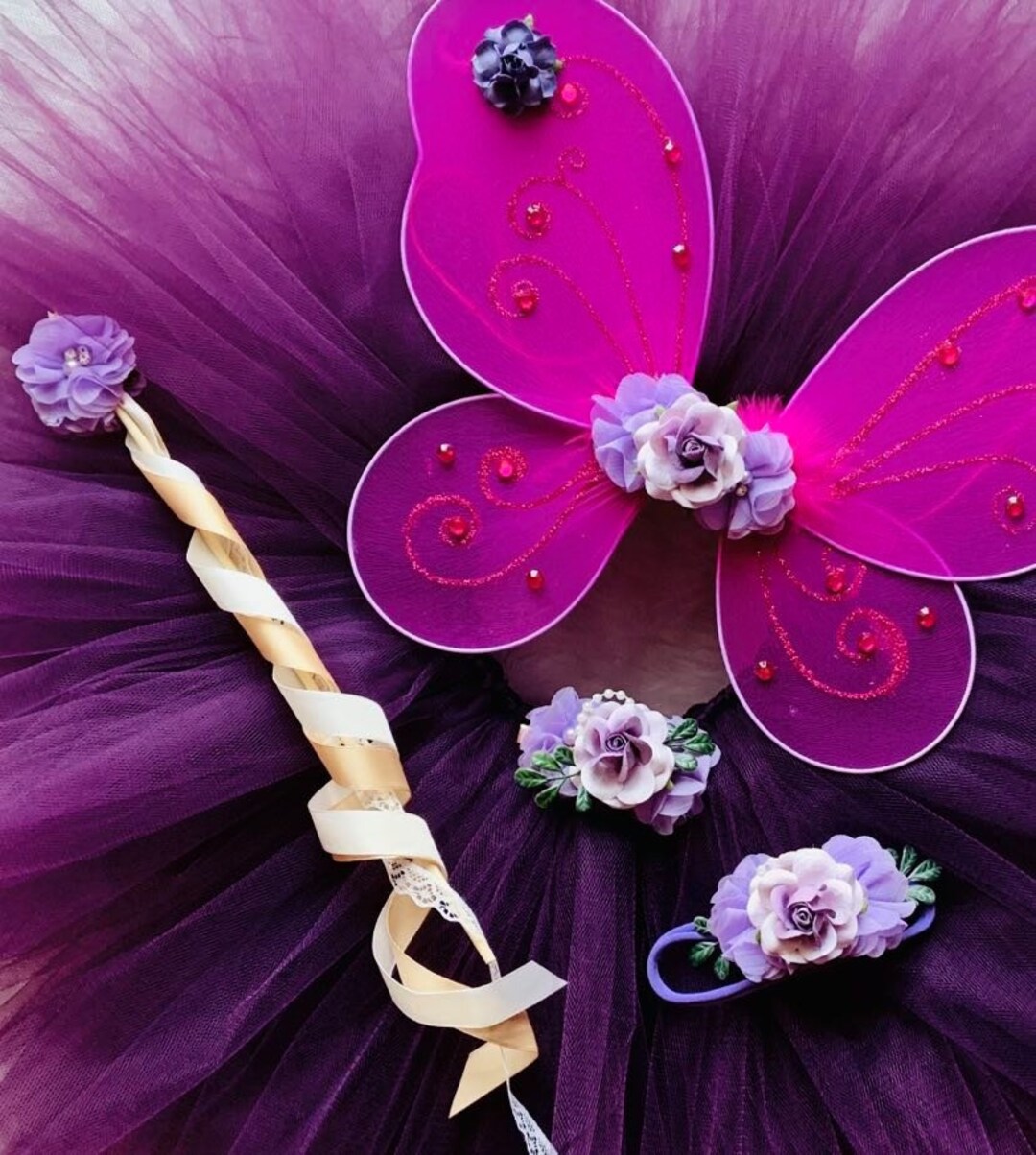 Purple Floral Fairy Woodland Butterfly Birthday Outfit  display picture 3