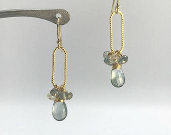 Brincos Aquamarine Março Birthstone Aquamarine Jóias Dangle Brincos Brincos Brincos Diários Brincos Modernos Presente para a Mãe