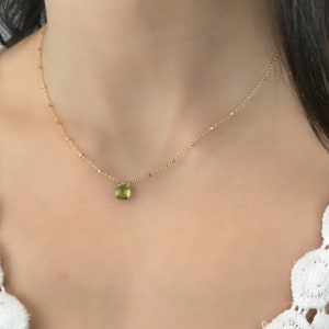 Peridot Necklace Birthstone Necklace Gemstone Necklace Dainty Necklace Layering Necklace Everyday Necklace August Birthstone Gift for Her