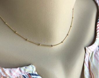 Satellite Chain Layering Necklace Dainty Necklace Chain Necklace Everyday Necklace Delicate Necklace Simple Necklace Choker Necklace