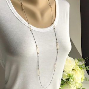 Labradorite Necklace Long Necklace Station Necklace Delicate Necklace Layering Necklace Simple Necklace Satellite Chain Valentine&#39;s Day