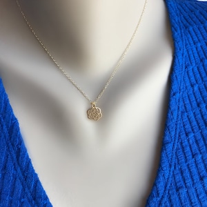 Rose Pendant Necklace, Art Deco Rose Pendant, Minimalist Necklace, Flower Pendant, Rose Flower Charm, Small Rose Necklace, Chocker Necklace
