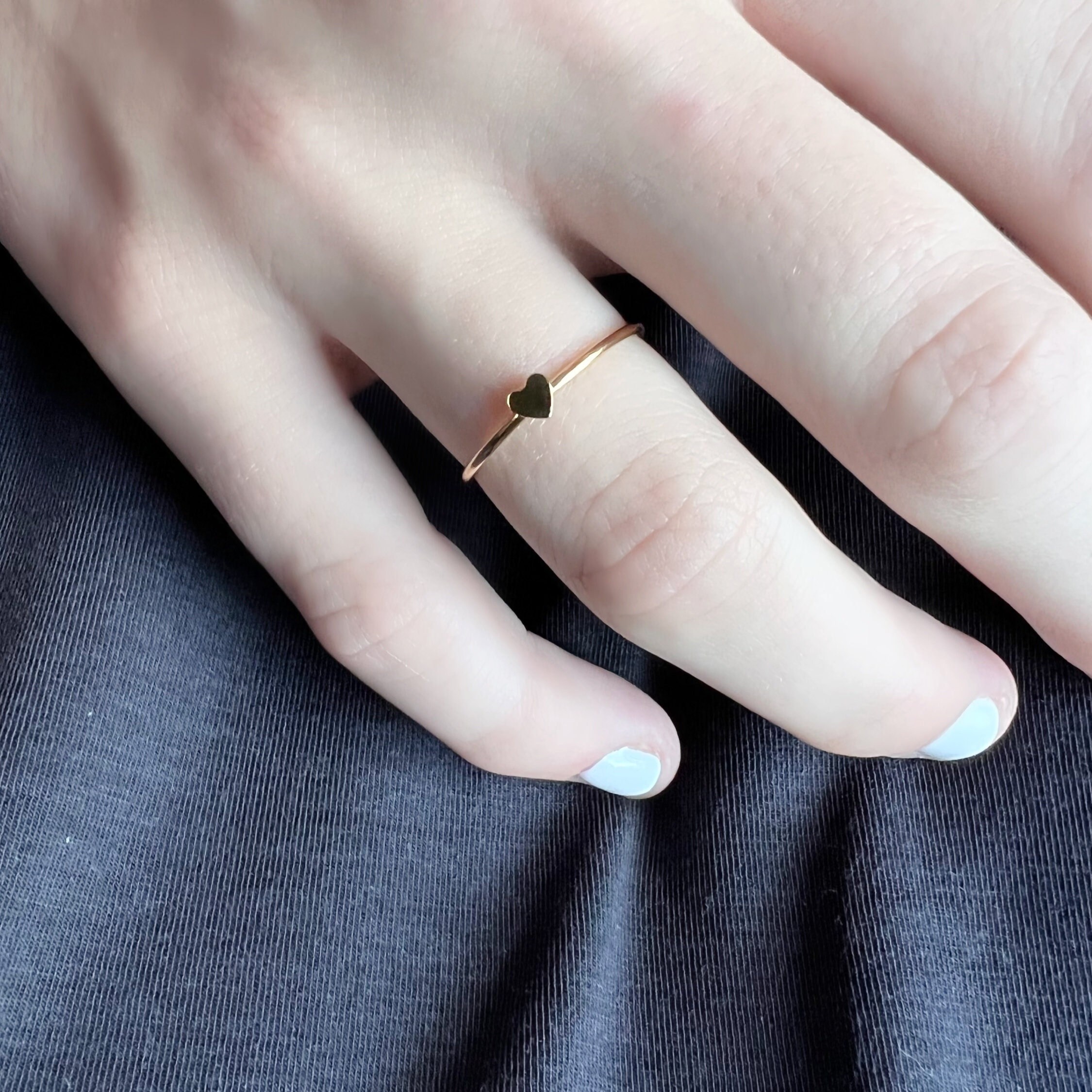Heart Ring, Love Ring, Gold Ring, Dainty Ring, Bridesmaid Gifts, Cz Ring,  Gift for Her, Thin Ring, Statement Ring, HARLOW RING 