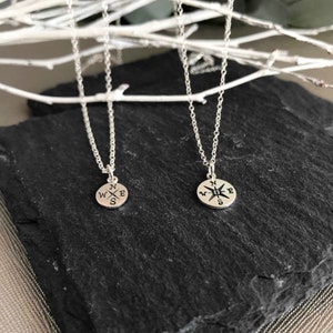 Compass Necklace Compass Pendant Silver Compass Compass Jewelry Graduation Necklace Dainty Necklace Minimalist Necklace Layering Necklace