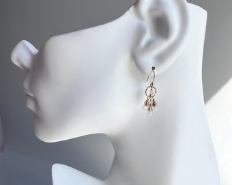 White Topaz Earrings,Minimalist Clear Teardrop Earrings,White Topaz Jewelry,Jewelry for Bride,Drop and Dangle Earrings, Wedding Earrings