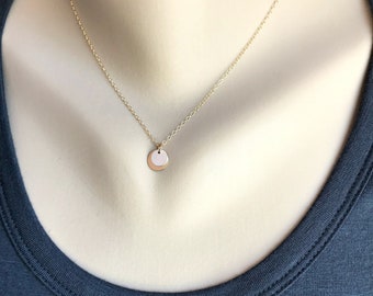 Colar de disco de ouro colar de disco de prata colar simples presente colar diário gargantilha colar minimalista presente para a mãe