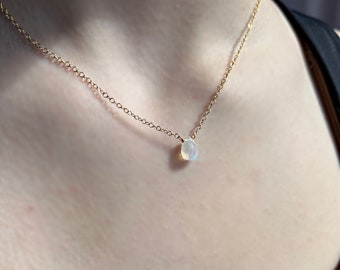 Gold Moonstone Necklace, June Birthstone, Everyday Necklace, Chakra Necklace for Women, Simple Gold Necklace, Moonstone Jewlery, Healing