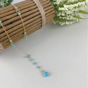 Turquoise Necklace December Birthstone Dainty Necklace Blue Necklace Elegant Necklace Delicate Necklace Minimalist Necklace Gift for Mom