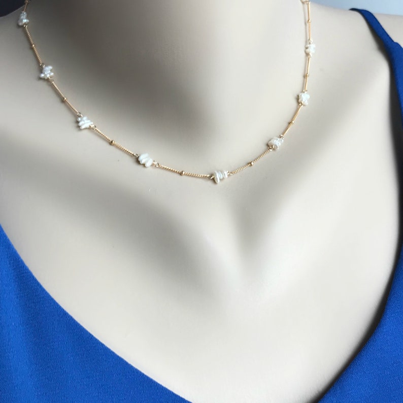 Pearl Necklace Choker Necklace Layering Necklace Dainty Necklace Handmade Jewelry June Birthstone Wedding Necklace Pearl Jewelry