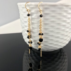 Black Earrings Dangle Earrings Gold Earrings Earrings for Women Long Earrings Dangle Earrings Drop Earrings Statement Earrings Gift for Mom