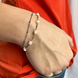 Pearl Bracelet Beaded Bracelet Handmade Bracelet June Birthstone Bracelet for Women Gold Bracelet Silver Bracelet Mother&#39;s Day Gift
