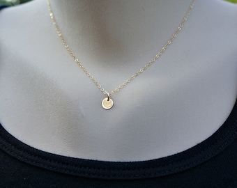 Gold Disc Silver Disc Necklace Tiny Necklace Small Necklace Layering Necklace Everyday Necklace Simple Necklace Dainty Necklace Gift for Her