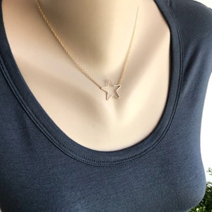 Star Necklace Gold Star Necklace Celestial Jewelry Simple Necklace Delicate necklace Layering Necklace Silver Star Minimalist Necklace