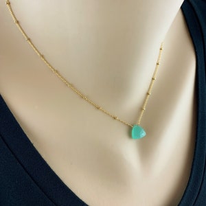 Blue Chalcedony Necklace Layering Necklace Dainty Necklace Choker Necklace Simple Necklace Minimalist Necklace Pendant Necklace Gift for Her