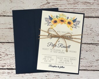 sunflower invitation etsy