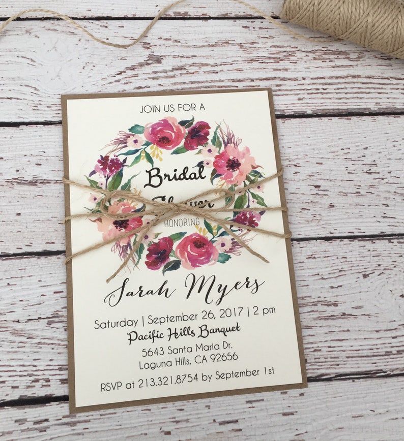 bohemian bridal shower invitations
