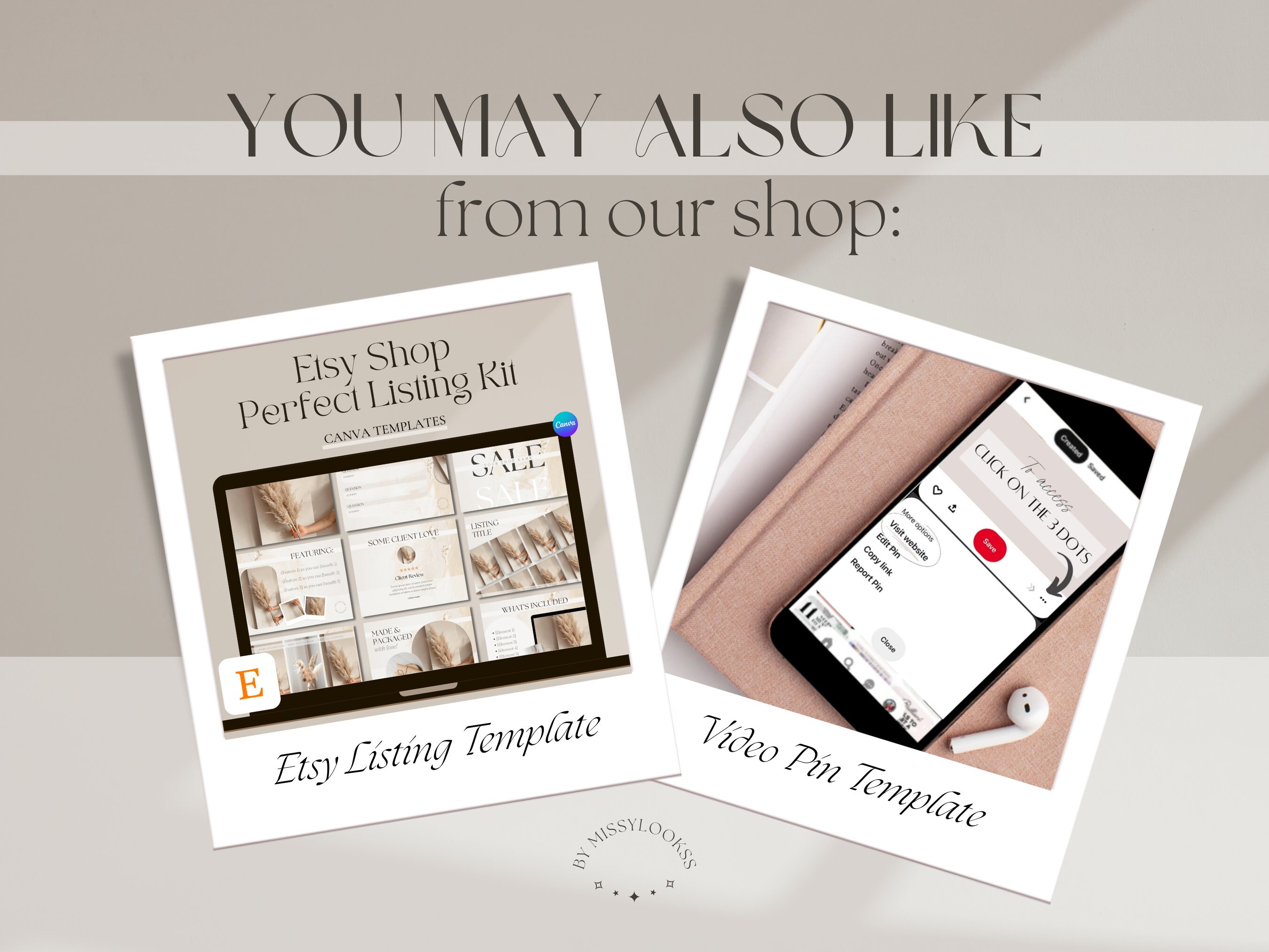 Etsy Shop Banner Mockup Cards Canva Templates for a Perfect Etsy Store