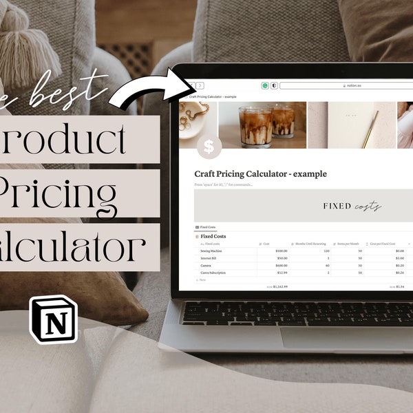 Ultimate Pricing Calculator: Notion Template for Small Business Owners - Business Expenses, Etsy Fees, Profit Calculator & Pricing Worksheet