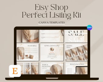 Etsy Listing Template - Etsy Listing Mockup - UPDATED to the NEW Etsy ratio 1:1 - Digital Product Mockups to Sell on Etsy - Neutral Bundle