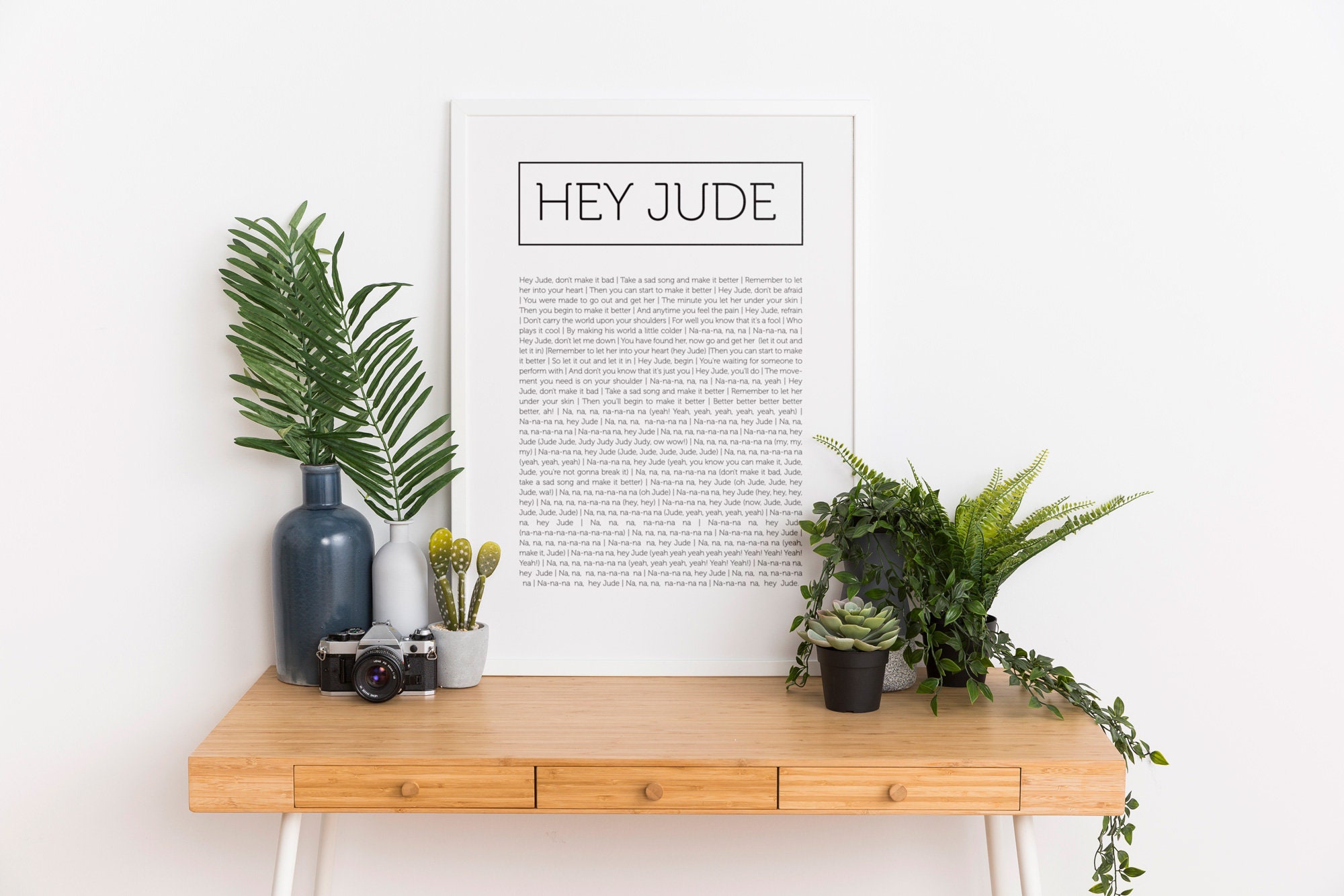 Hey Jude Lyrics Poster the Beatles Print Beatles Lyrics - Etsy