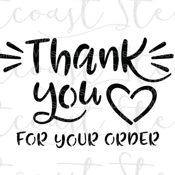 FAST SHIPPING!!! Thank You For Your Order Cookie Stencil, Thanks Cookie Stencil, Thank You Stencil, Gift Cookie Stencil