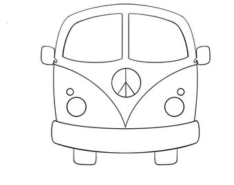 FAST SHIPPING!!! Van Cookie Cutter by Minted Prints, Retro Van Cookie Cutter, Surfboard Van Cookie Cutter, Groovy Van Cookie Cutter