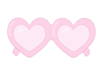 FAST SHIPPING!! Heart Glasses Cookie Cutter by Minted Prints, Glasses Cookie Cutter, Sunglasses Cookie Cutter, Heart Glasses