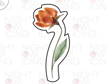 NEW! Tulip Flower 2 Cutter by Night Owl, Tulip Flower Cookie Cutter, Floral Cookie Cutter, Tulip Flower Bouquet, Floral, Tulip Cookie Cutter