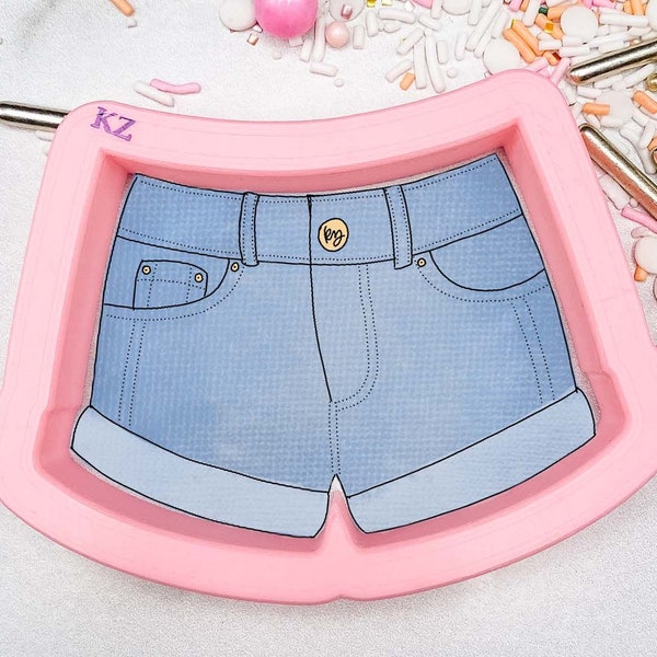 Fast Shipping!!! Jean Shorts Cutter and Stencil, Cookie Cutter, Jeans Cookie Cutter, Shorts Cookie Cutter