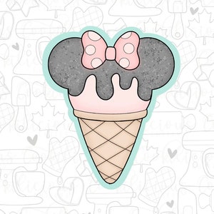 NEW!! Mouse Ears Ice Cream Cookie Cutter by Peaches and Dream, Mouse Cookie Cutter, Ice Cream Cookie Cutter, Mouse Ice Cream Cookie Cutter