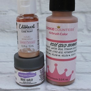 FAST Shipping!! Rose Gold Kit, Rose Gold Airbrush Color, Rose Gold Edible Art Paint, Rose Gold Sterling Pearl Dust