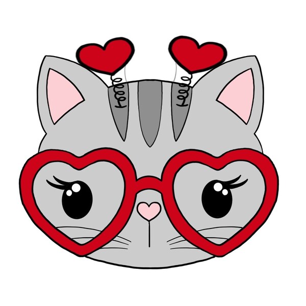 ENVÍO RÁPIDO!!! Valentine Cat/Kitty Cookie Cutter de Minted Prints, Cat Cookie Cutter, Kitty Cookie Cutter, Valentines Cat Cookie Cuter