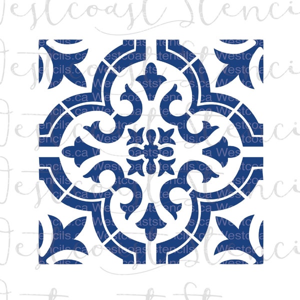 FAST SHIPPING!!! Portuguese Tile Style 1 Cookie Stencil, Cookie Stencil, Portuguese Tile Stencil, Tile Cookie Stencil