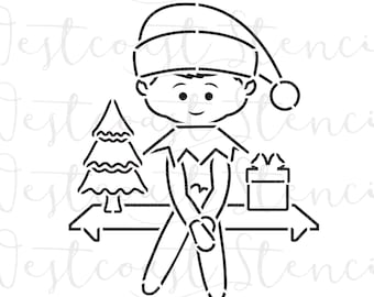 Fast Shipping!! Elf PYO Stencil, Christmas PYO Stencil,  PYO Elf Stencil, Elf Stencil, Christmas Cookie Stencil