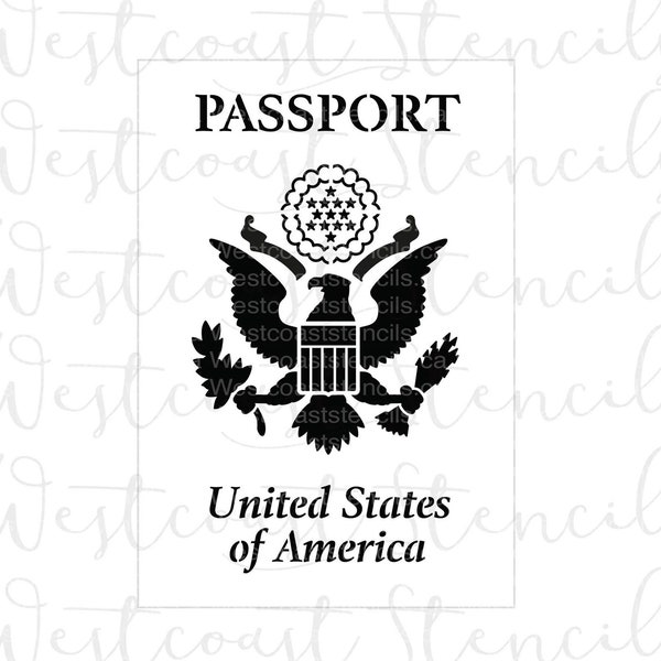 FAST SHIPPING!! American Passport Cookie Stencil, Passport Stencil, Passport Cookie Stencil