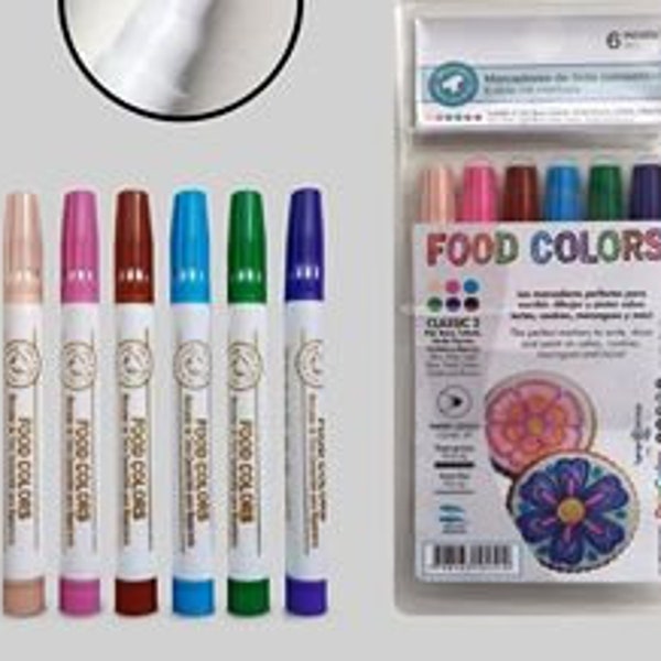 FAST SHIPPING! Dripcolor Classic Set 2 of 6 Edible Markers, Food pens, Food Markers, Edible Marker