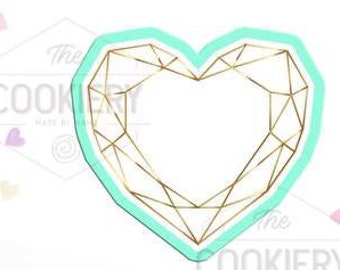 FAST SHIPPING!!! Geometric Heart Cutter, Cookie Cutter, Valentines Cookie Cutter, Wedding Cookie, Shape Cookie