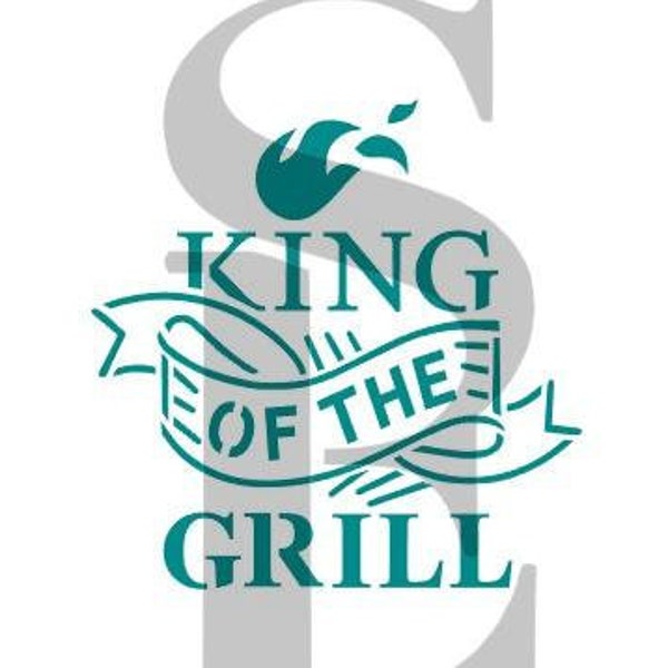 Fast Shipping!! King of the Grill #2 Stencil, Cookie Stencil, Father's Day Cookies, Cake Stencil, Dad's Stencil