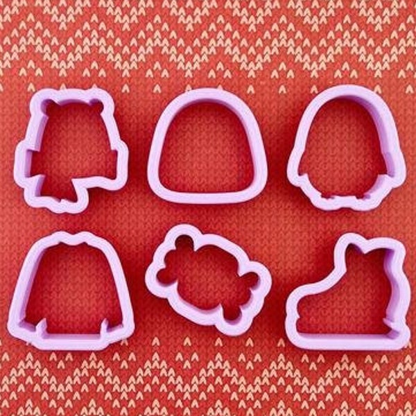 Fast Shipping! Set of 6 Christmas Minis - Chubby Size (Set 6) by Brighton Cutters, Mini Christmas Cookie Cutter