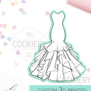 FAST SHIPPING Wedding Dress Cutter, Cookie Cutter, Bride Dress Cookie Cutter, Bridal Cookie. image 2