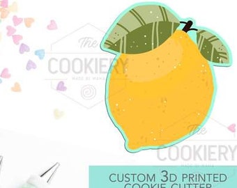 FAST SHIPPING!!! Lemon with Leaves Cookie Cutter, Summer Cookie Cutter, Fondant Cutter.