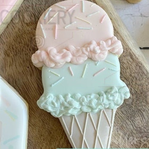 Ice Cream Cone Single Scoop Cookie Cutter Etsy
