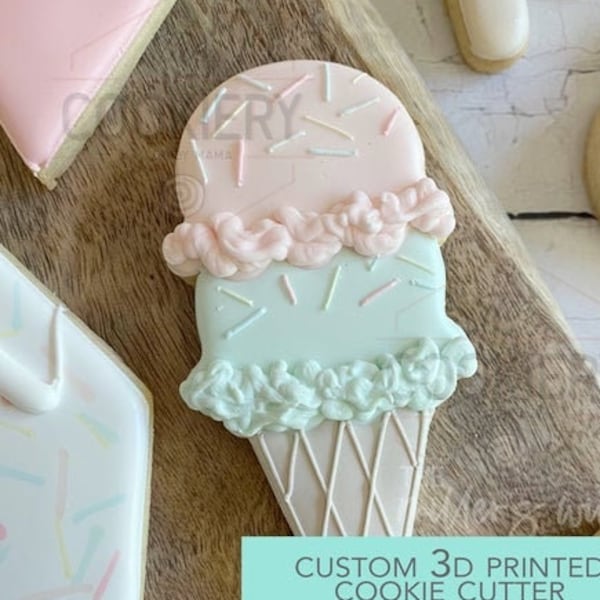 FAST SHIPPING!!! Ice Cream Cone Cookie Cutter, Cookie Cutter, Ice Cream Cookie Cutter