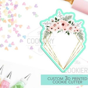 FAST SHIPPING!!! Floral Geometric Diamond Cutter, Cookie Cutter, Shape Cookie Cutter, Plaque Cutter, Fondant Cutter.