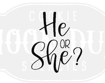 He Or She Cookies Etsy