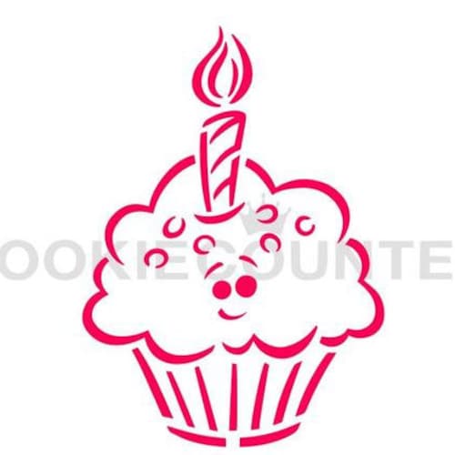 Fast Shipping Drawn With Character Cupcake PYO Stencil Etsy