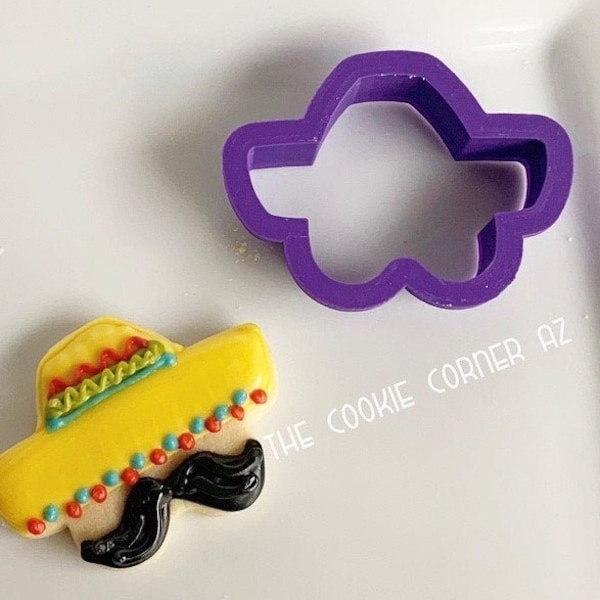 Sombrero Mustache Cookie Cutter, Cookie Cutter