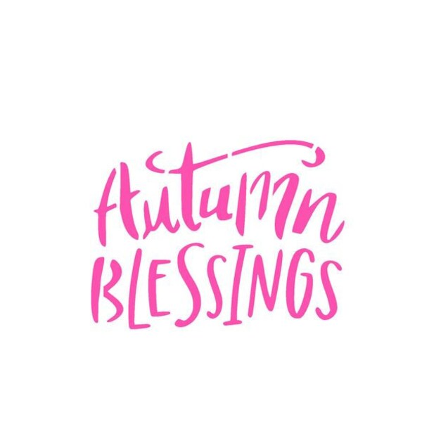 FAST SHIPPING!!! Autumn Blessings Stencil, Cookie Stencil, Thanksgiving Stencil, Holiday Stencil, Hand Lettered Stencil, Cake Stencil