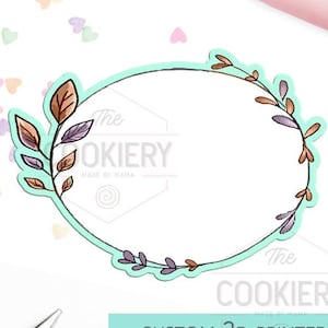 FAST SHIPPING!!! Oval Leaf Plaque Cutter, Cookie Cutter, Plaque Cutter, Platter Cookie Cutter, Mother's Day Cookie Cutter.